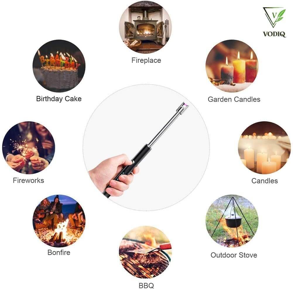 Arc Lighter Electric Rechargeable Gas Lighter - USB, Flameless, Windproof, 360° Flexible Neck - BUY 1 Get  Free