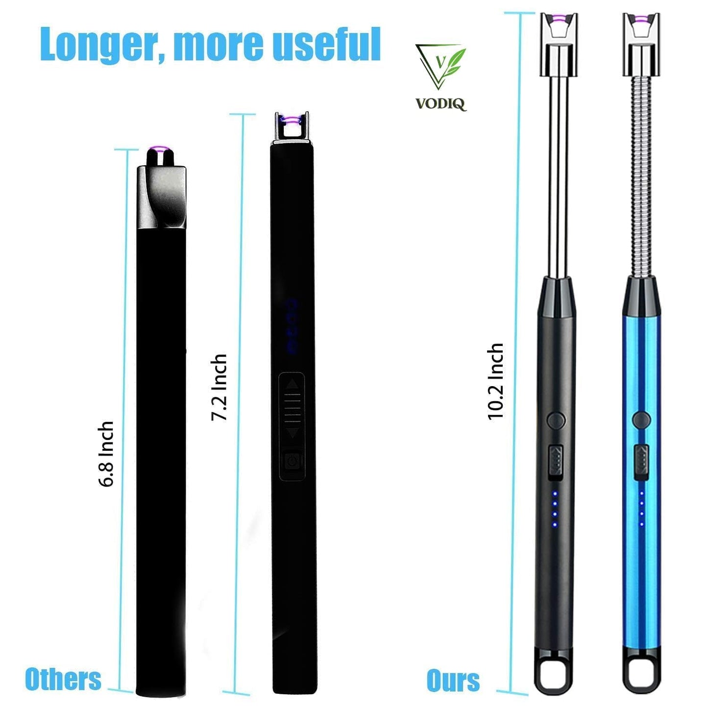 Arc Lighter Electric Rechargeable Gas Lighter - USB, Flameless, Windproof, 360° Flexible Neck - BUY 1 Get  Free