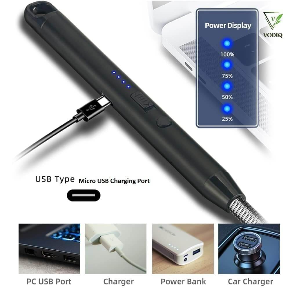 Arc Lighter Electric Rechargeable Gas Lighter - USB, Flameless, Windproof, 360° Flexible Neck - BUY 1 Get  Free
