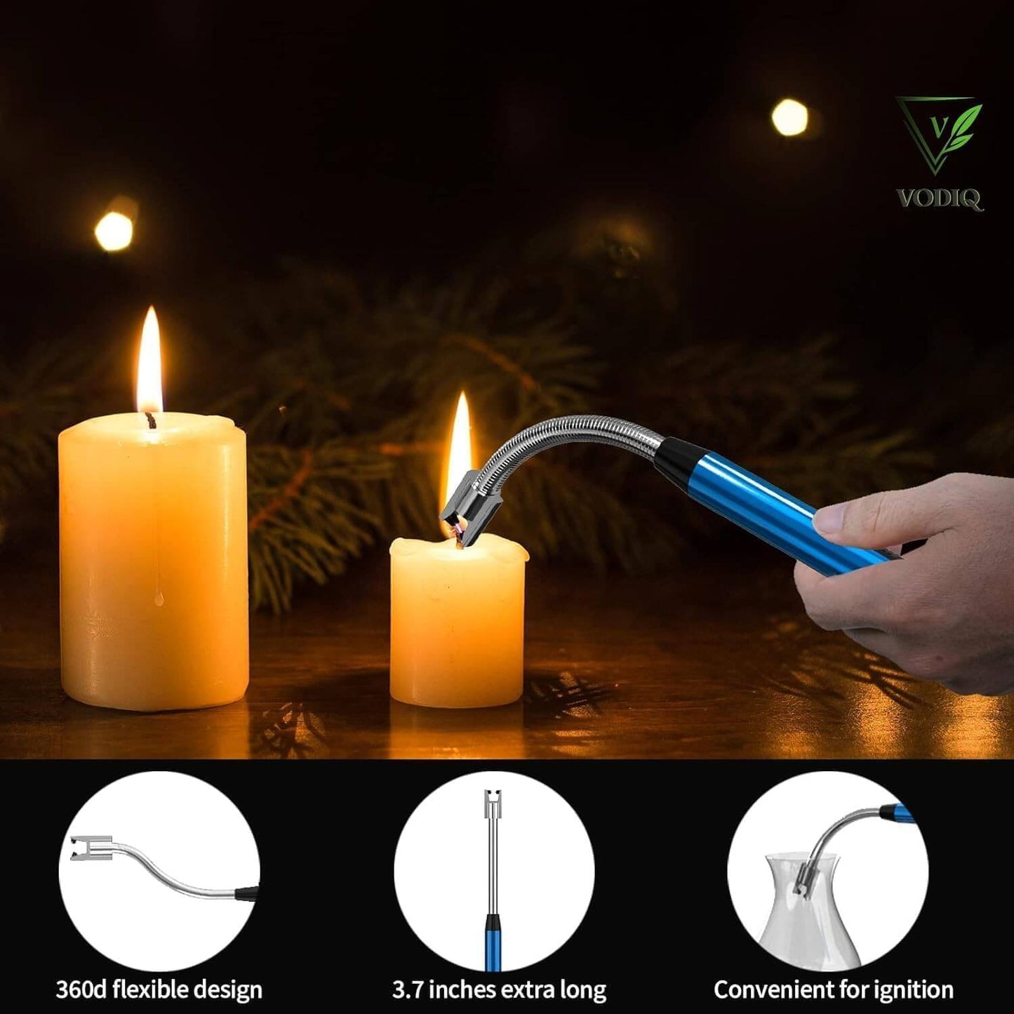 Arc Lighter Electric Rechargeable Gas Lighter - USB, Flameless, Windproof, 360° Flexible Neck - BUY 1 Get  Free