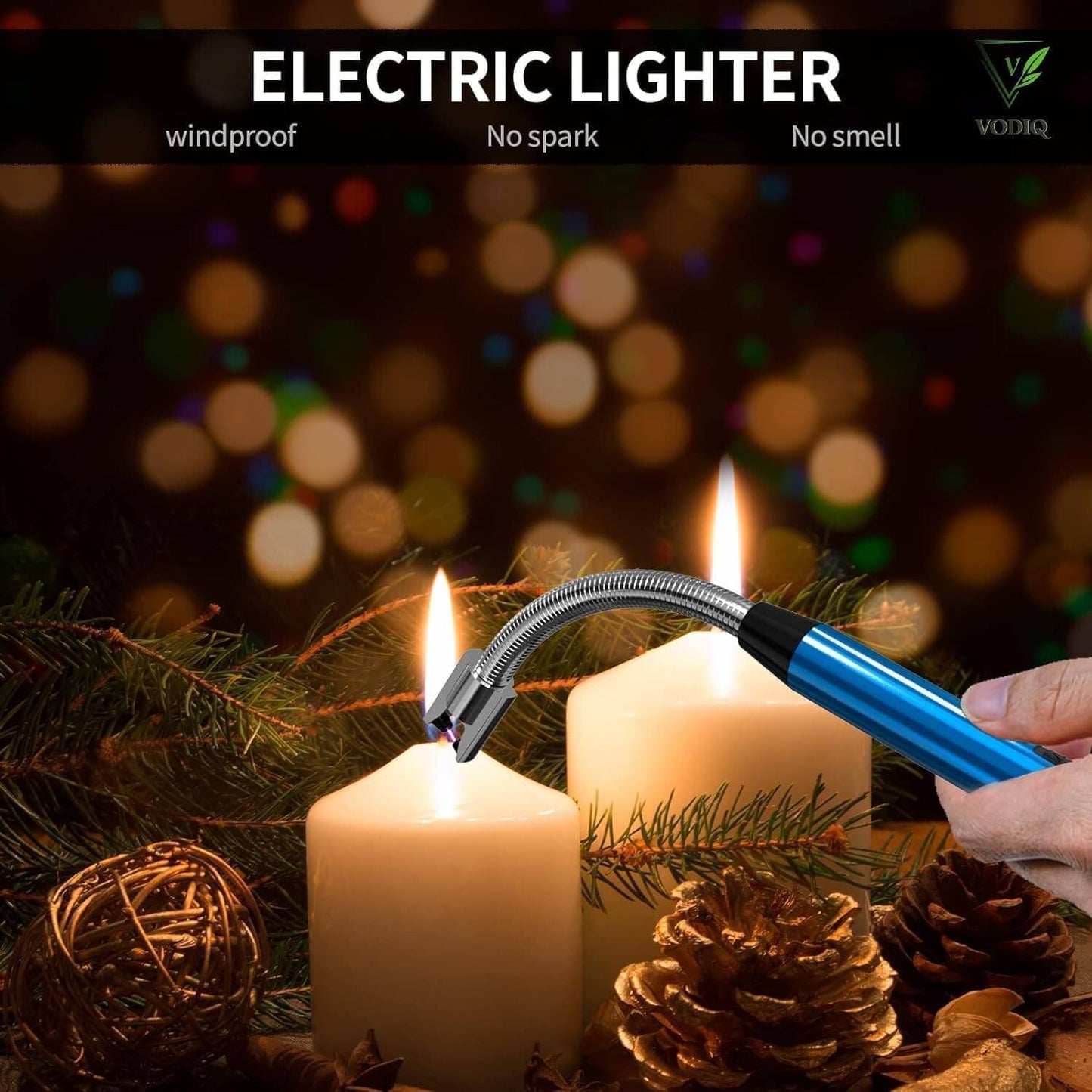 Arc Lighter Electric Rechargeable Gas Lighter - USB, Flameless, Windproof, 360° Flexible Neck - BUY 1 Get  Free