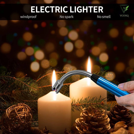 Arc Lighter Electric Rechargeable Gas Lighter - USB, Flameless, Windproof, 360° Flexible Neck - BUY 1 Get  Free
