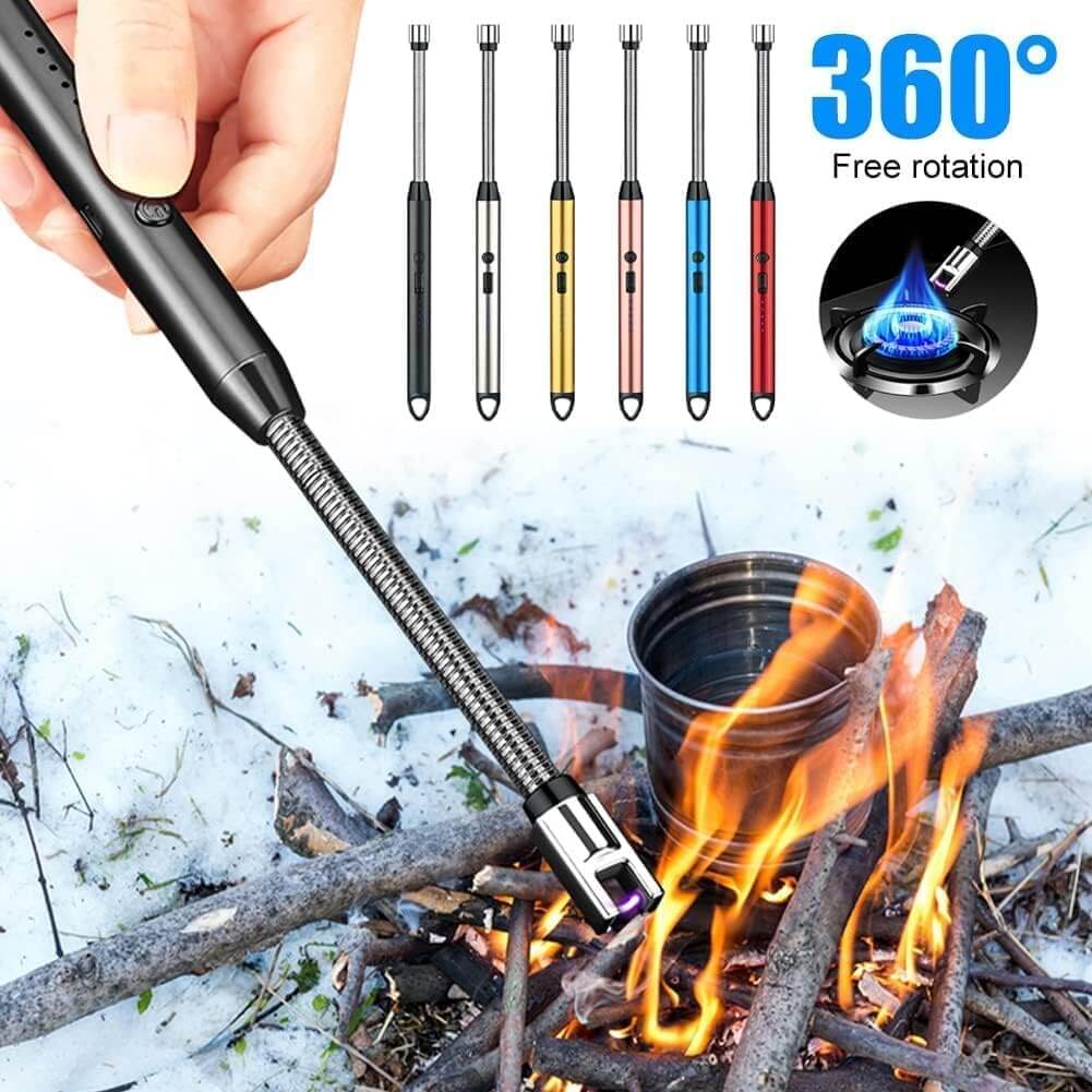 Arc Lighter Electric Rechargeable Gas Lighter - USB, Flameless, Windproof, 360° Flexible Neck - BUY 1 Get  Free